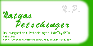 matyas petschinger business card